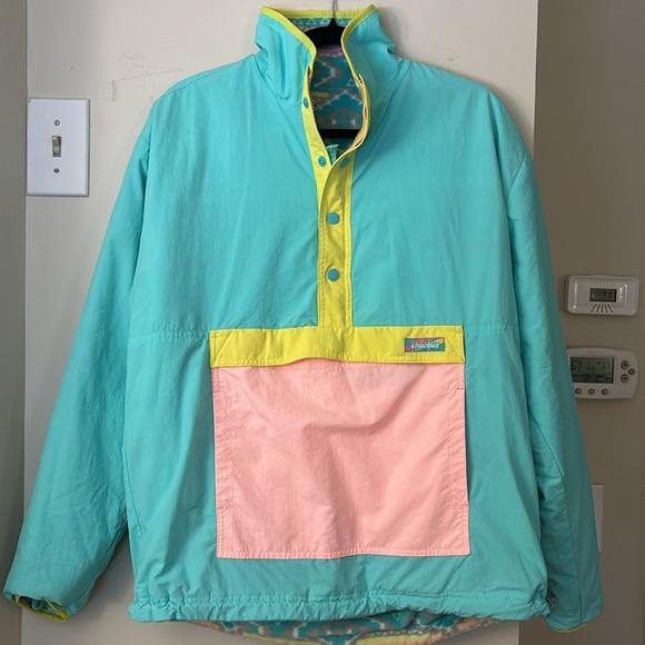Chubbies Men’s Multicolored Reversible Pullover Sherpa Fleece Anorak - Medium - Picture 1 of 7